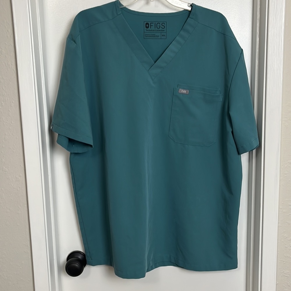 Mens Figs XXL Turquoise Shirt Medical Scrubs Hospital Nurse Technical Collection